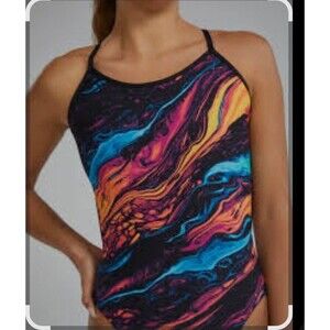 TYR Women's Magmata Durafast Elite Crosscutfit Tieback Rainbow Size 32 New